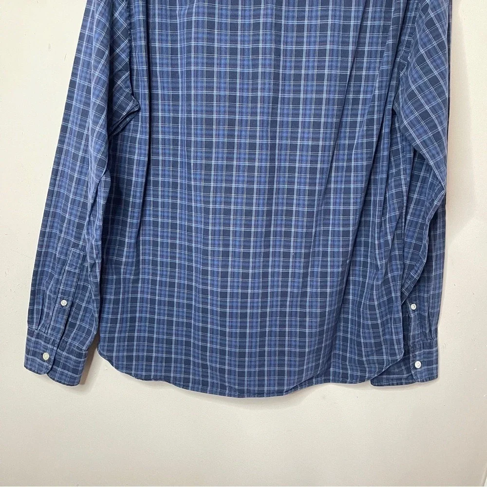 J.CREW Men's 100% Cotton Slim Fit Blue Plaid Button Down, XL‎